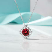 1.0 Ct Classic Garnet Pendant Necklace-Evani Jewelry