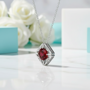 1.0 Ct Classic Ruby Pendant Necklace-Evani Jewelry
