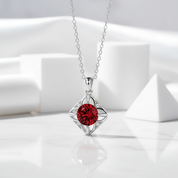 1.0 Ct Classic Garnet Pendant Necklace-Evani Jewelry