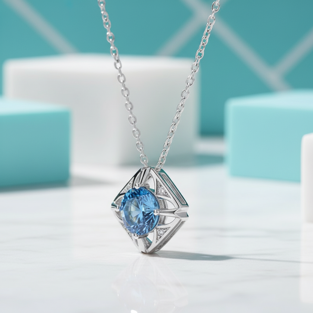 1.0 Ct Sapphire Birthstone Classic Pendant Necklace-Evani Jewelry