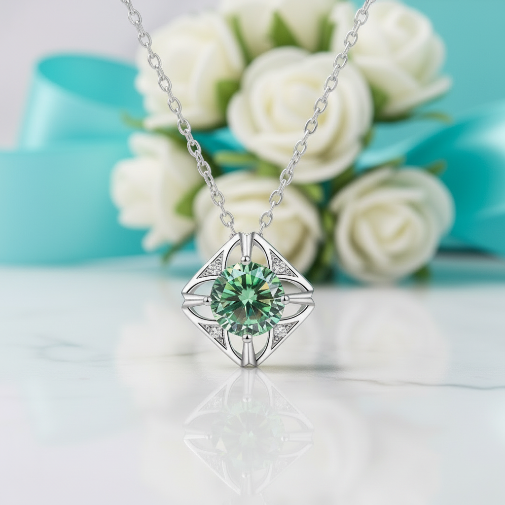 1.0 Ct Classic Peridot Pendant Necklace-Evani Jewelry