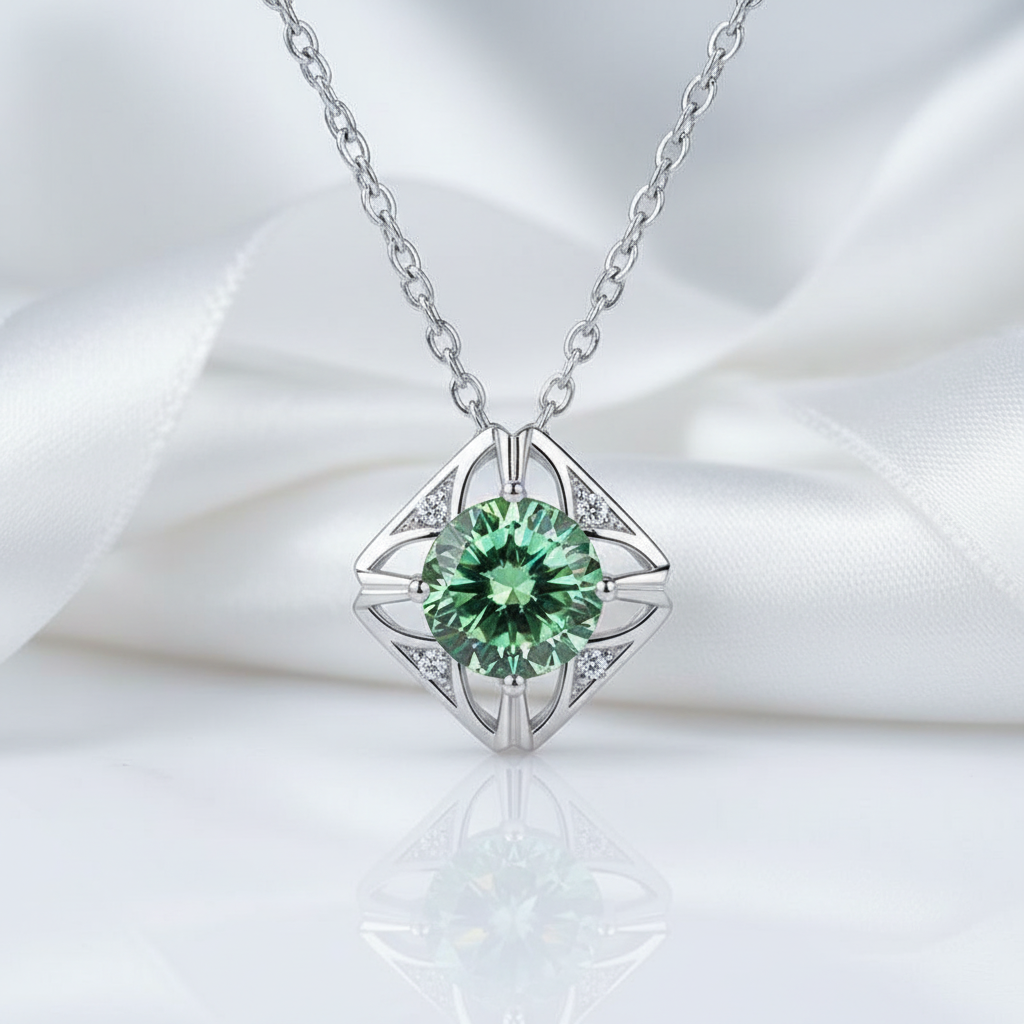 1.0 Ct Classic Peridot Pendant Necklace-Evani Jewelry