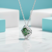 1.0 Ct Classic Emerald Birthstone Pendant Necklace-Evani Jewelry