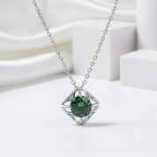 1.0 Ct Classic Emerald Birthstone Pendant Necklace-Evani Jewelry