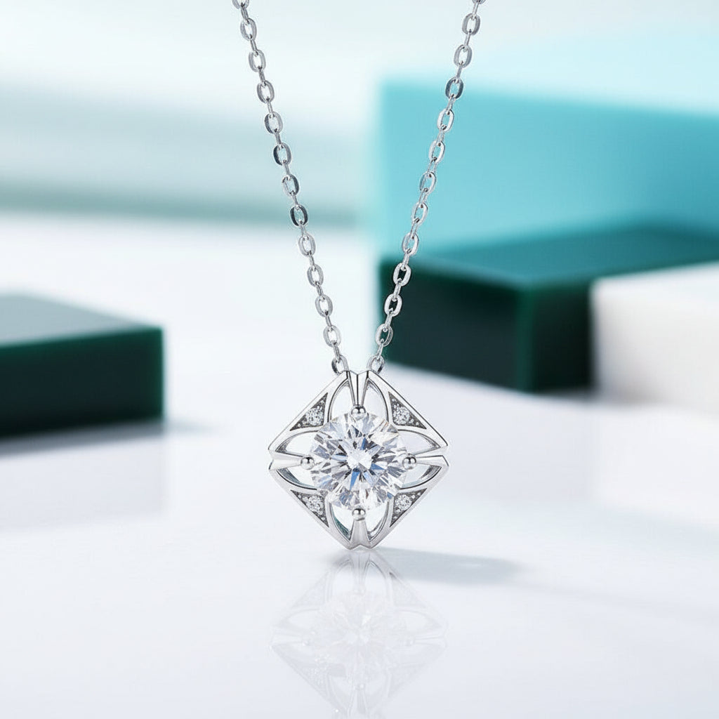 1.0 Ct Diamond Classic Pendant Necklace-Evani Jewelry