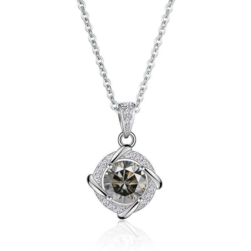 1.0 Ct Diamond Clavicle Pendant Necklace-Evani Naomi Jewelry