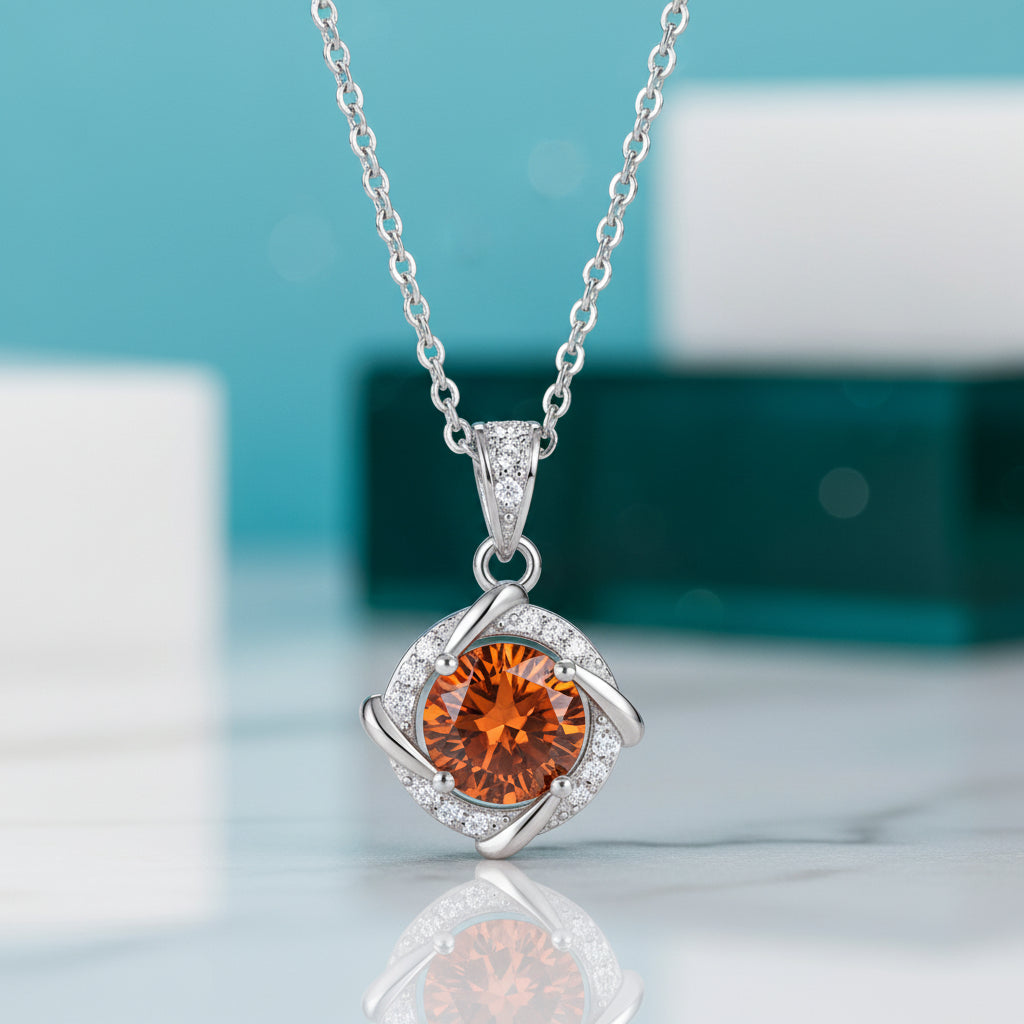 1.0 Ct Diamond Clavicle Pendant Necklace-Evani Jewelry