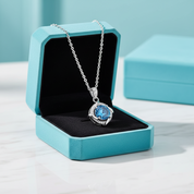 1.0 Ct Sapphire Birthstone Clavicle Pendant Necklace-Evani Jewelry