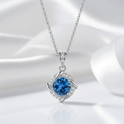 1.0 Ct Sapphire Birthstone Clavicle Pendant Necklace-Evani Jewelry