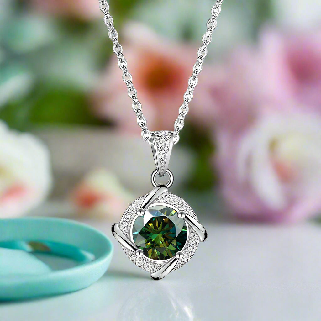 1.0 Ct Diamond Clavicle Pendant Necklace-Evani Naomi Jewelry