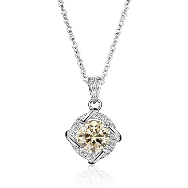 1.0 Ct Diamond Clavicle Pendant Necklace-Evani Naomi Jewelry