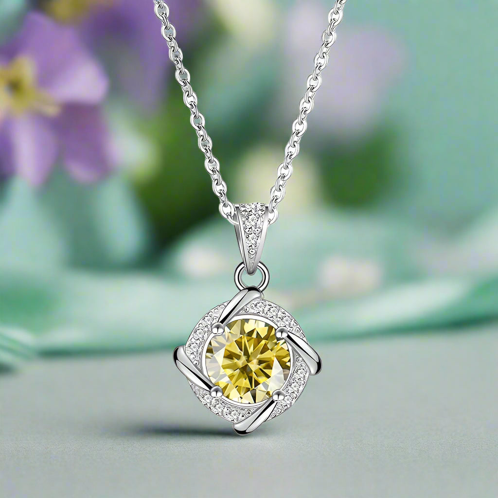 1.0 Ct Diamond Clavicle Pendant Necklace-Evani Naomi Jewelry
