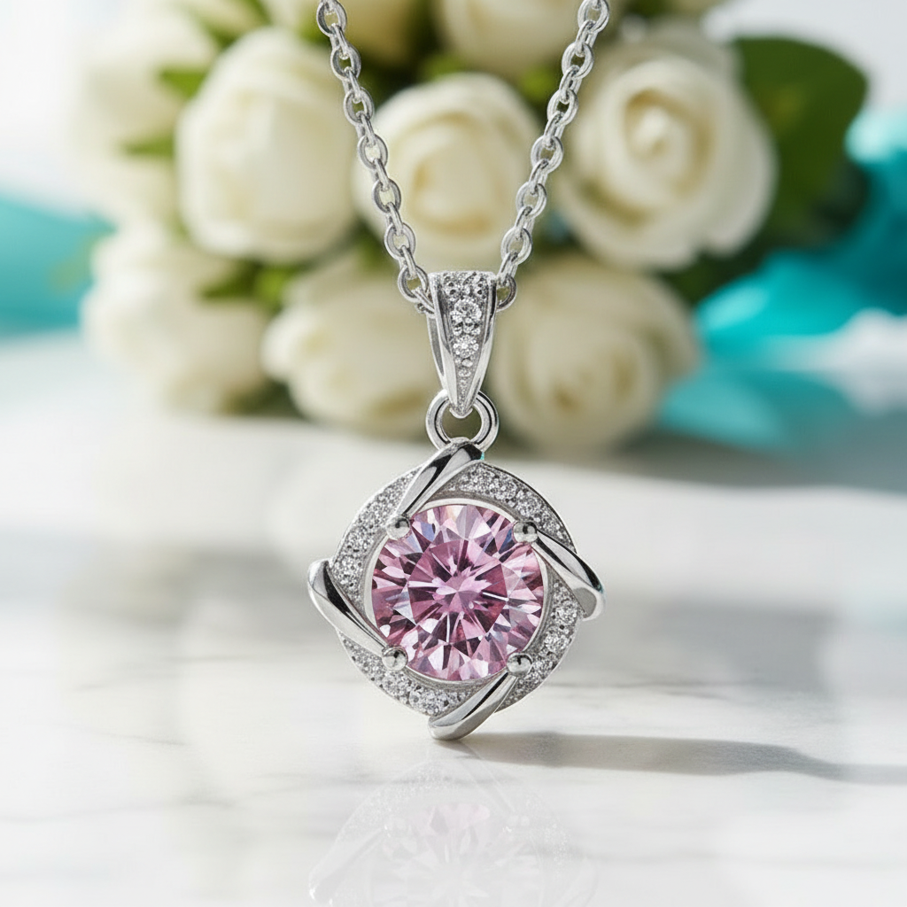 1.0 Ct Clavicle Tourmaline Birthstone Pendant Necklace - Evani Naomi Jewelry
