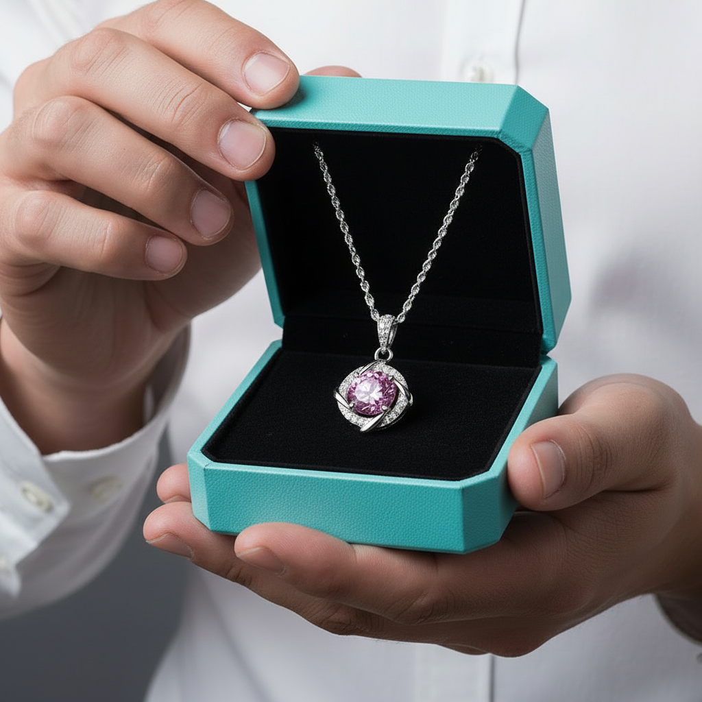 1.0 Ct Clavicle Tourmaline Birthstone Pendant Necklace