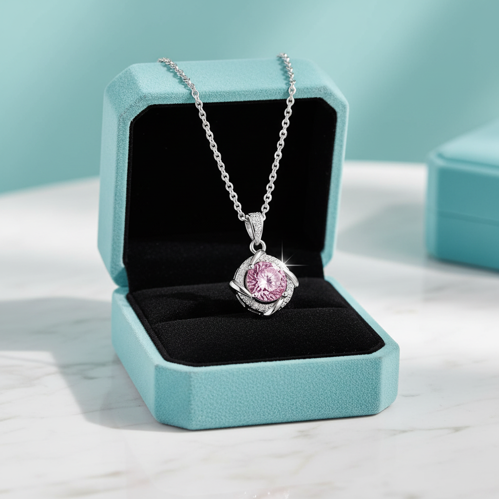 1.0 Ct Clavicle Tourmaline Birthstone Pendant Necklace