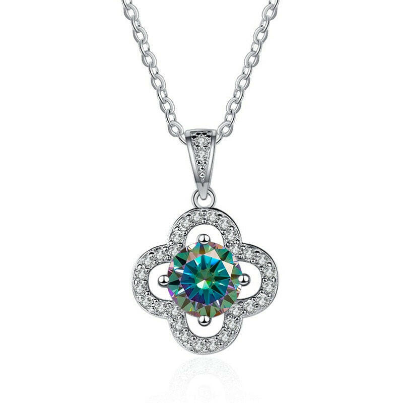 1.0 Ct Diamond Clover Pendant Necklace-Evani Naomi Jewelry