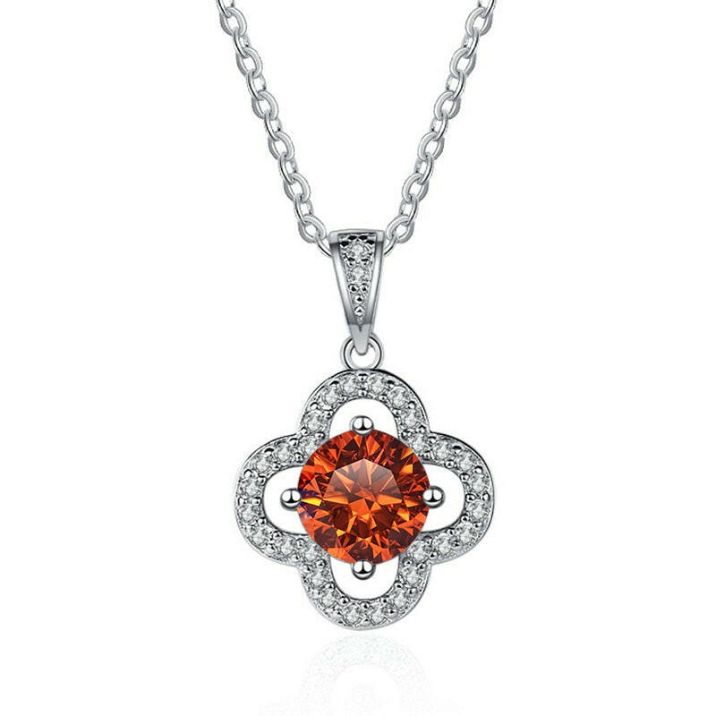 1.0 Ct Diamond Clover Pendant Necklace-Evani Naomi Jewelry