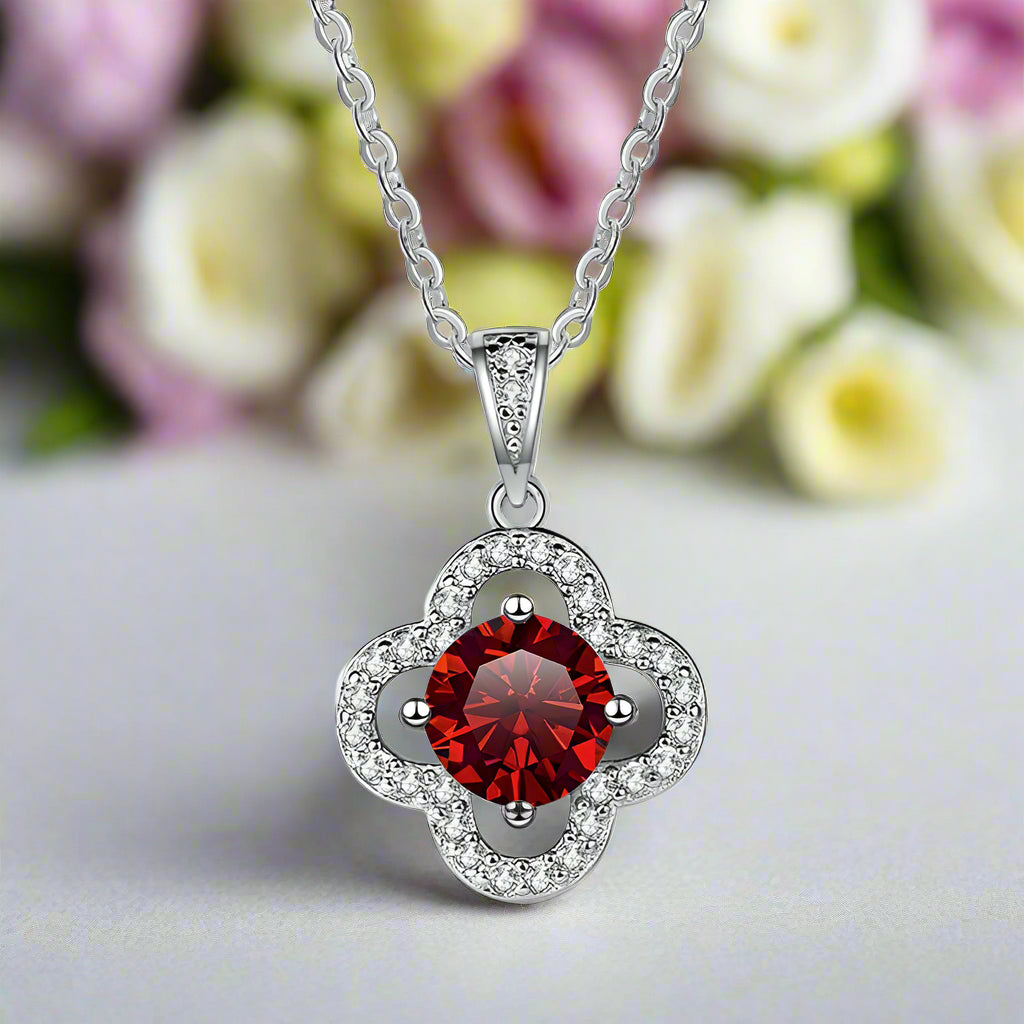 1.0 Ct Diamond Clover Pendant Necklace-Evani Naomi Jewelry