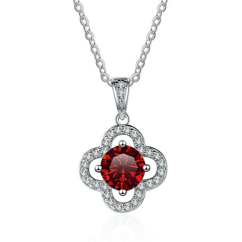 1.0 Ct Diamond Clover Pendant Necklace-Evani Naomi Jewelry