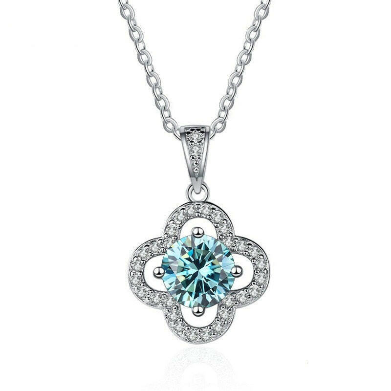1.0 Ct Diamond Clover Pendant Necklace-Evani Naomi Jewelry