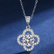 1.0 Ct Diamond Clover Pendant Necklace-Evani Naomi Jewelry