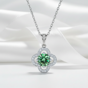 1.0 Ct Clover Peridot Birthstone Pendant Necklace-Evani Jewelry
