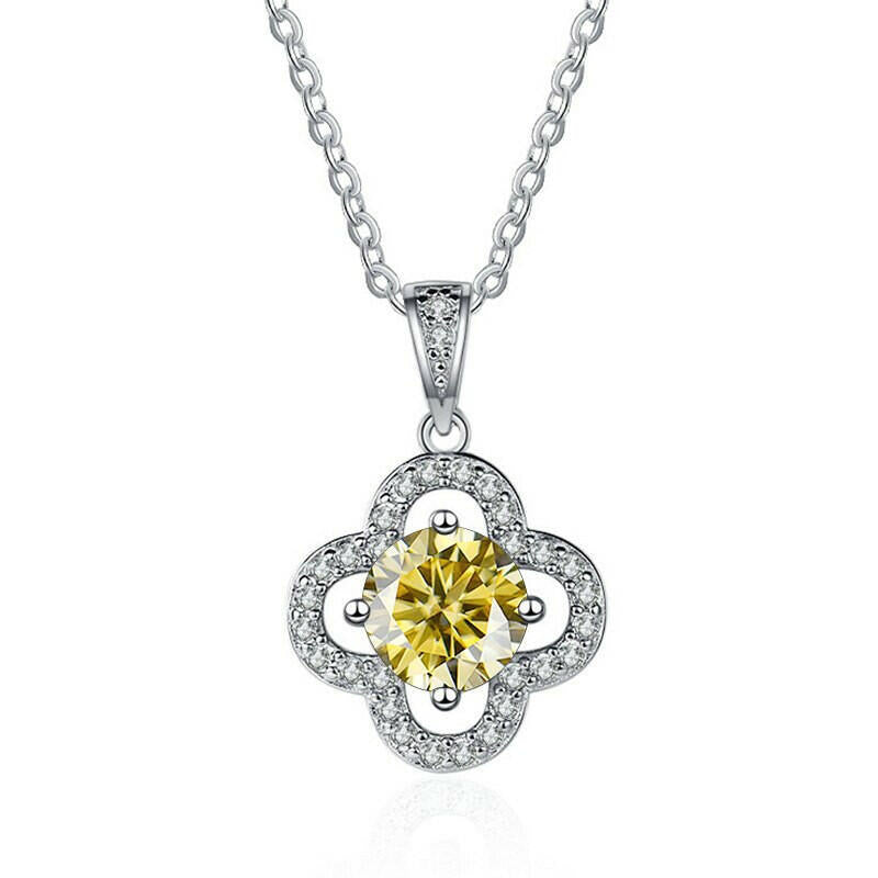 1.0 Ct Diamond Clover Pendant Necklace-Evani Naomi Jewelry