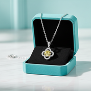 1.0 Ct Clover Topaz and Citrine Pendant Necklace