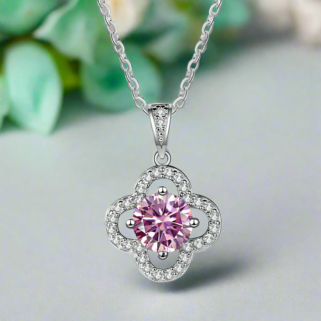 1.0 Ct Diamond Clover Pendant Necklace-Evani Naomi Jewelry