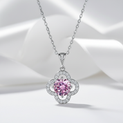 1.0 Ct Tourmaline Birthstone Clover Pendant Necklace