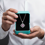 1.0 Ct Tourmaline Birthstone Clover Pendant Necklace