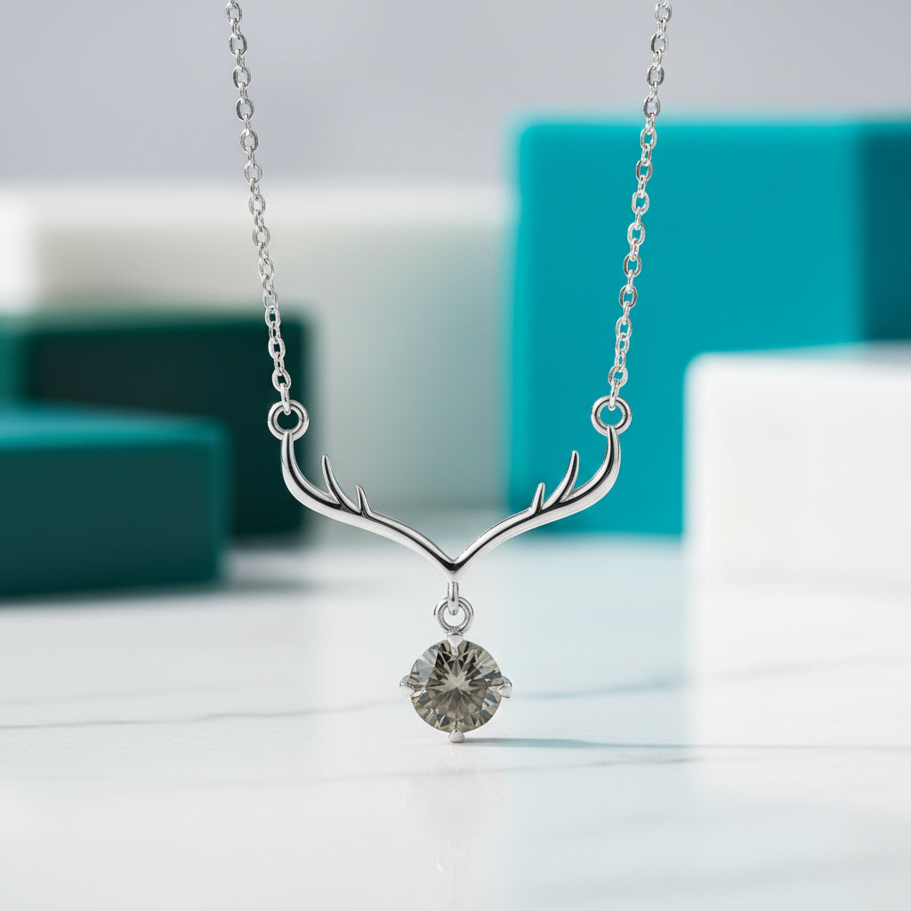 1.0 Ct Diamond Deer Pendant Necklace-Evani Jewelry
