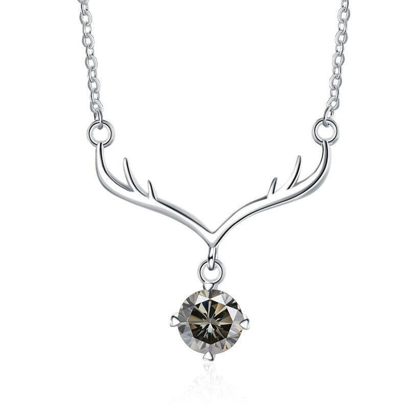 1.0 Ct Diamond Deer Pendant Necklace-Evani Naomi Jewelry