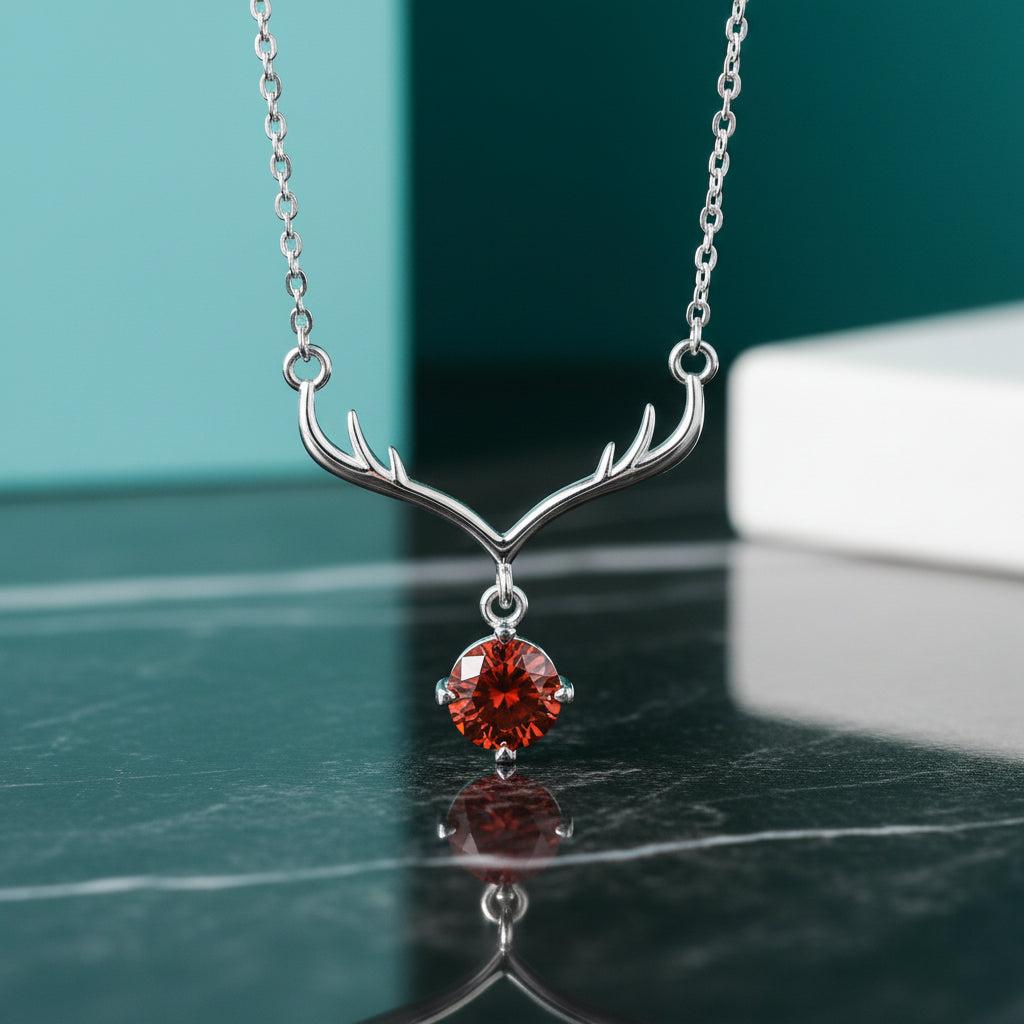 1.0 Ct Diamond Deer Pendant Necklace-Evani Jewelry