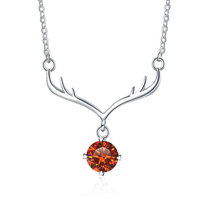 1.0 Ct Diamond Deer Pendant Necklace-Evani Naomi Jewelry