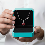 1.0 Ct Round Cut Ruby Deer Pendant Necklace-Evani Jewelry