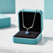 1.0 Ct Sapphire Birthstone Deer Pendant Necklace-Evani Jewelry