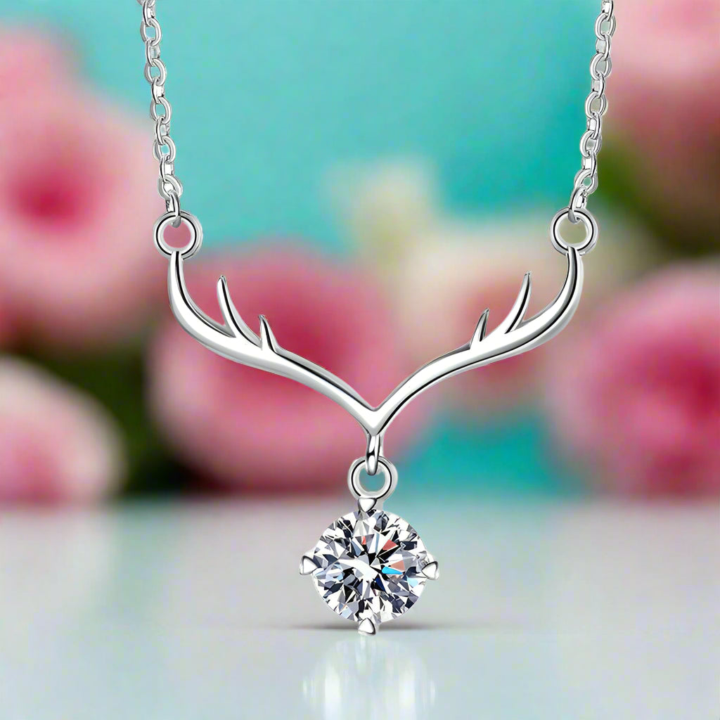 1.0 Ct Diamond Deer Pendant Necklace-Evani Naomi Jewelry