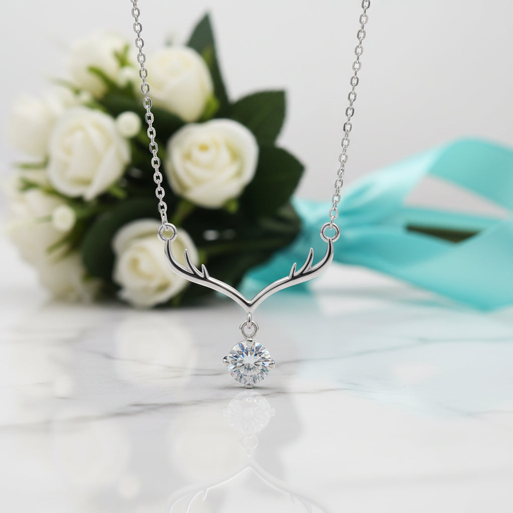 1.0 Ct Diamond Deer Pendant Necklace-Evani Jewelry