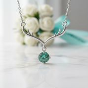 1.0 Ct Peridot Birthstone Deer Pendant Necklace-Evani Jewelry