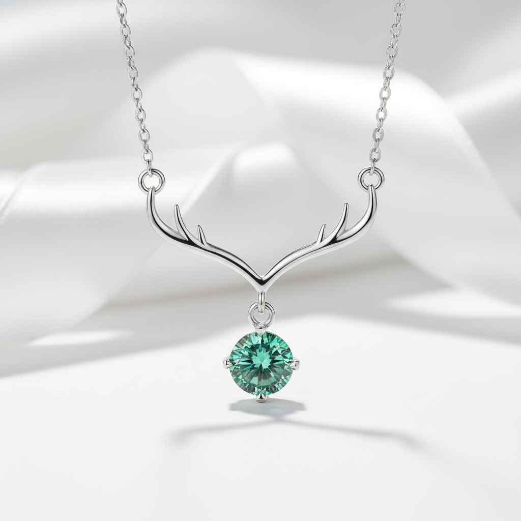 1.0 Ct Peridot Birthstone Deer Pendant Necklace-Evani Jewelry