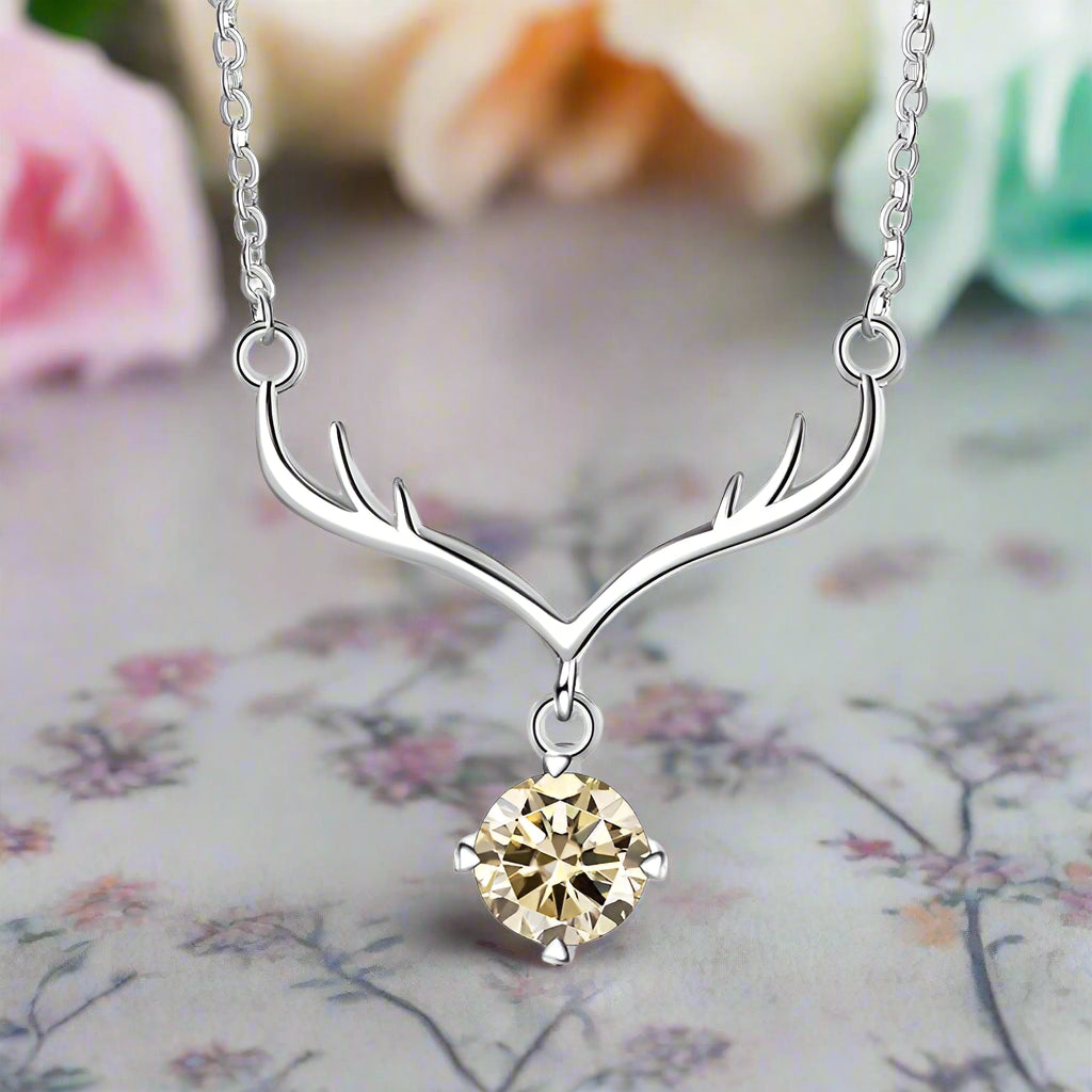 1.0 Ct Diamond Deer Pendant Necklace-Evani Naomi Jewelry
