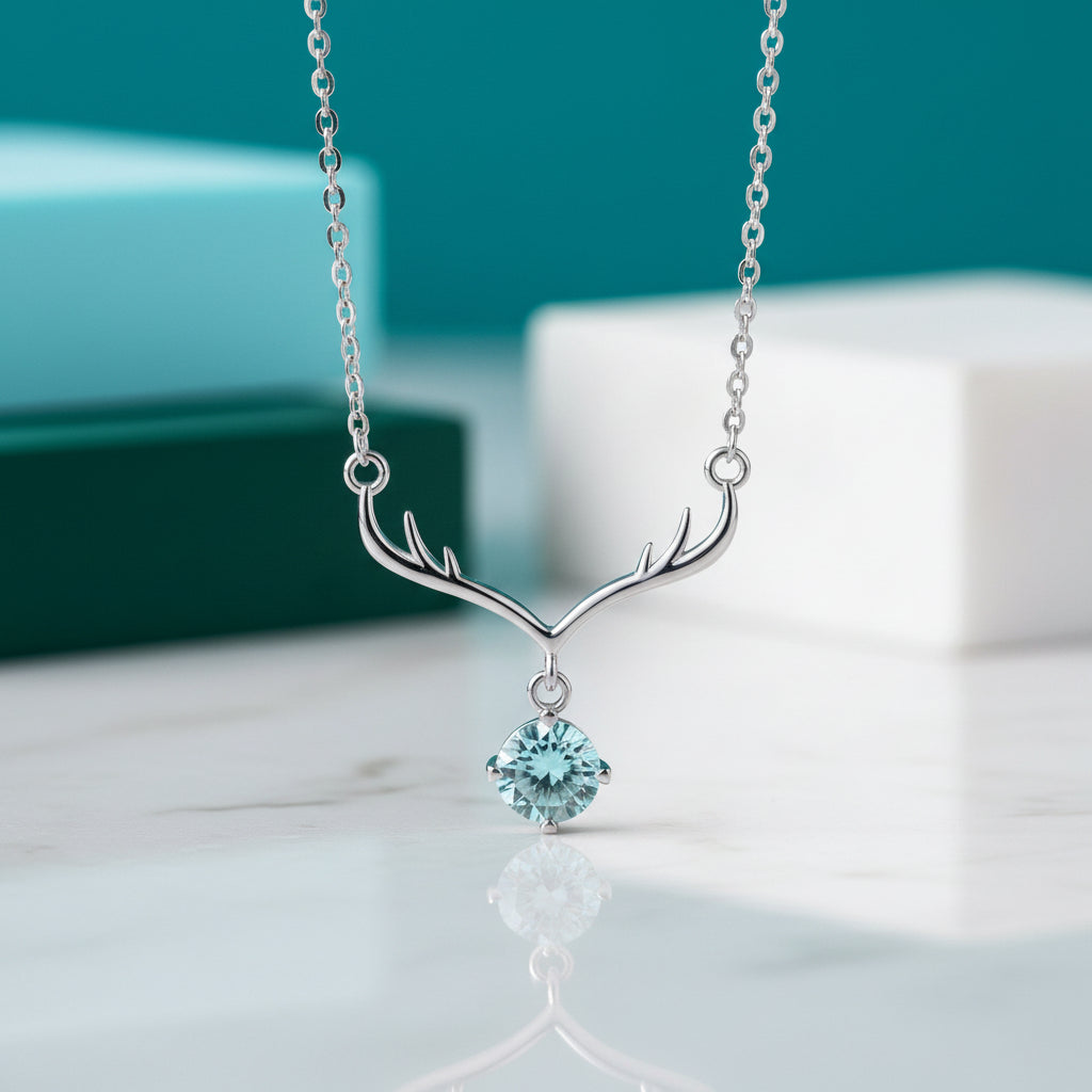 1.0 Ct Diamond Deer Pendant Necklace-Evani Jewelry