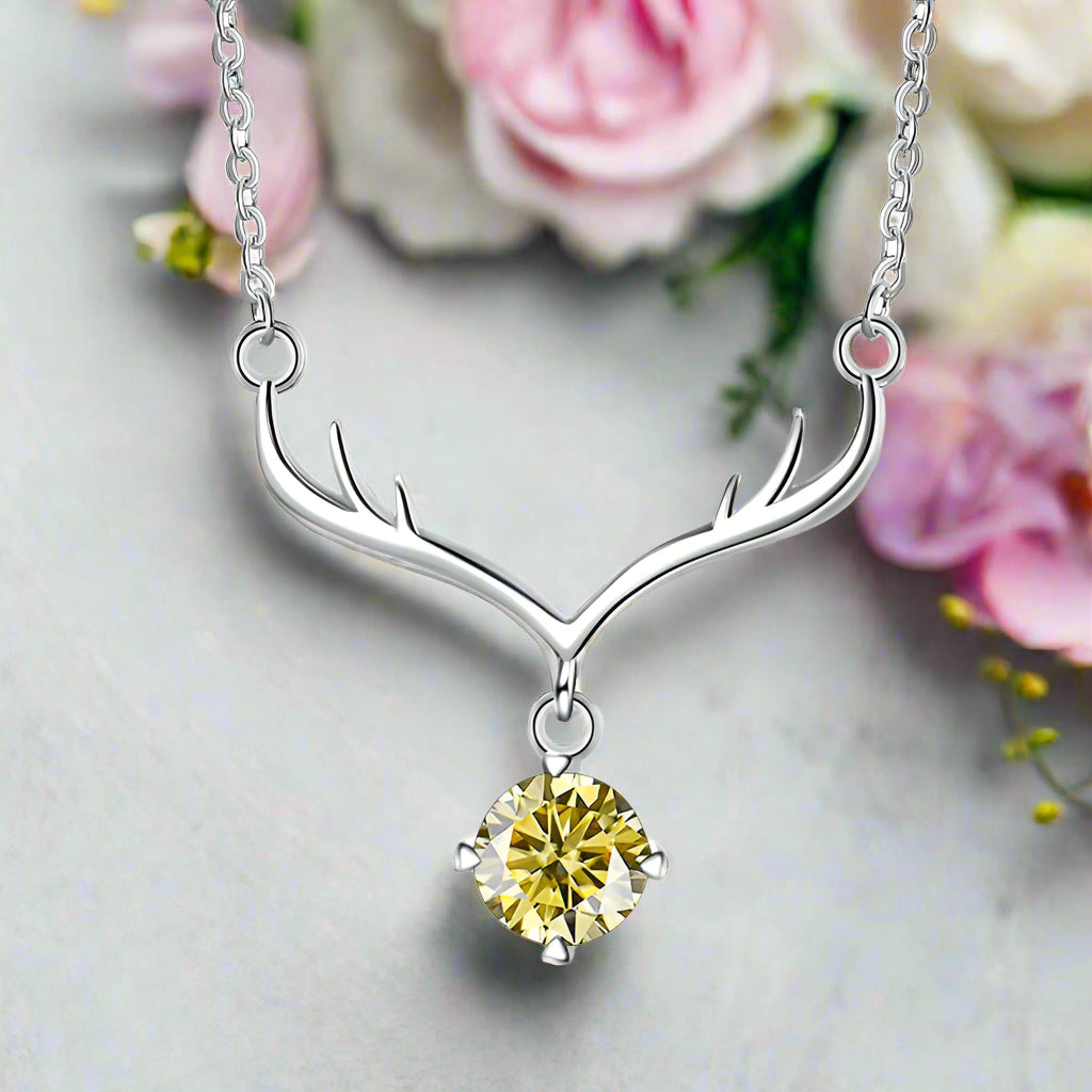 1.0 Ct Diamond Deer Pendant Necklace-Evani Naomi Jewelry