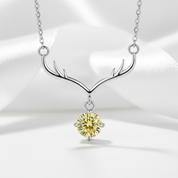 1.0 Ct Deer Topaz and Citrine Pendant Necklace