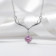 1.0 Ct Deer Tourmaline Birthstone Pendant Necklace