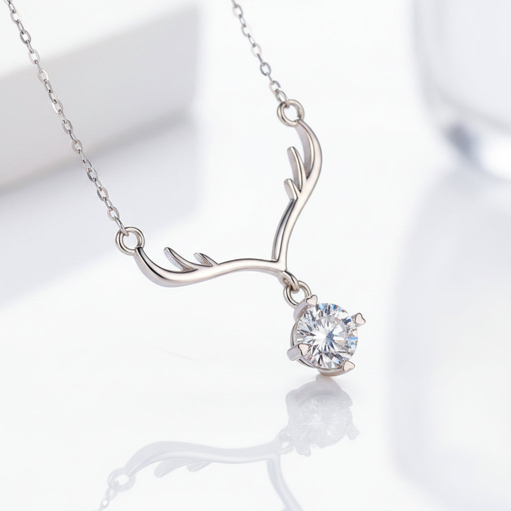 1.0 Ct Diamond Deer Pendant Necklace-Evani Jewelry