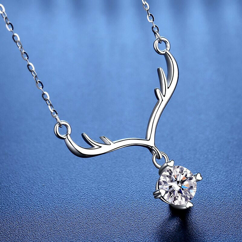1.0 Ct Diamond Deer Pendant Necklace-Evani Naomi Jewelry
