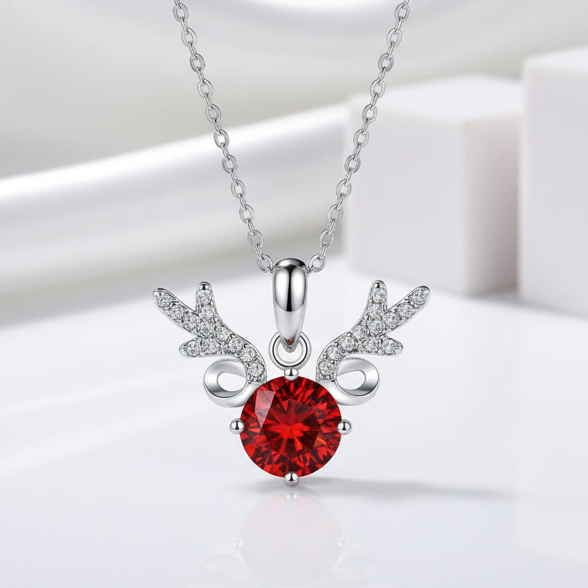1.0 Ct Red Elk Pendant Necklace-Evani Jewelry