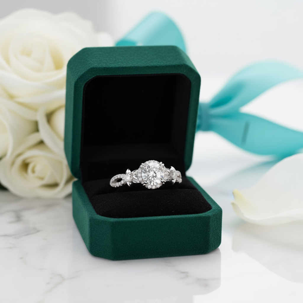 1.0 Ct Diamond Option Engagement Ring with Flower